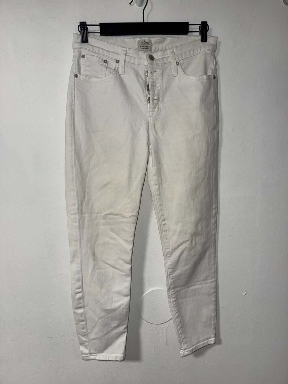 J.Crew 9" High-Rise Toothpick White Jeans Size 29